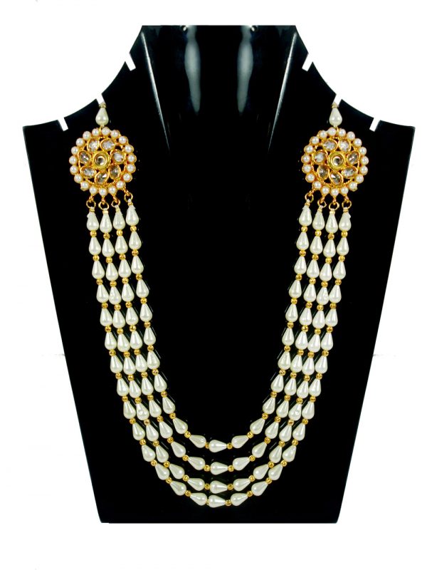 Imitation Jewelry Designer Multi Layer Royal Golden Necklace For Ring Ceremony DN15