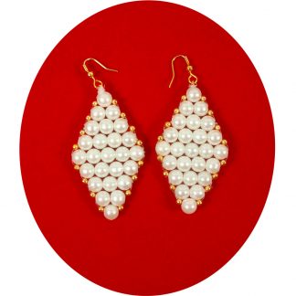 Imitation Jewelry Simple and Stylish White Pearl Hanging Earring Easy To Go With Indo Western Dresses FE91