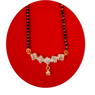 Imitation Jewelry Stylish Golden Elegant Zircon Mangalsutra Gift For Wife DM76
