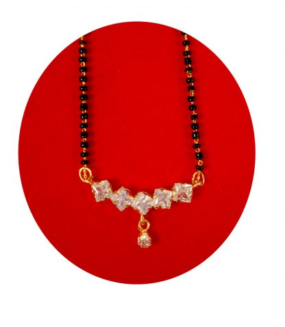 Imitation Jewelry Stylish Golden Elegant Zircon Mangalsutra Gift For Wife DM76