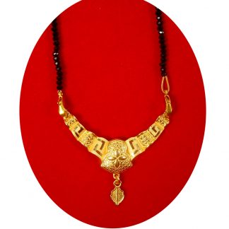 Imitation Jewelry Traditional Gold Plated Daily Wear Mangalsutra With Black Crystal Beaded Chain DM98