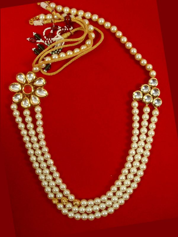 Imitation Jewelry Wedding Wear Designer Multi Layer kundan Flora Brooch Necklace Especially For Engagement Wear DN18
