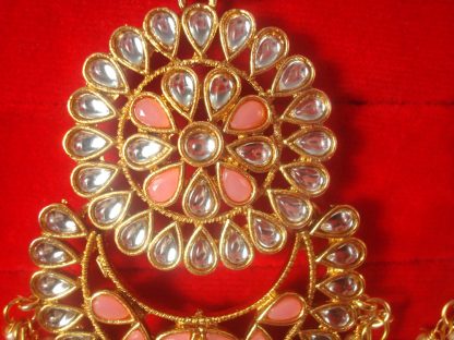 Imitation Jewelry Trending Wedding Wear Designer Golden Baby Pink Set For Bridal EM63