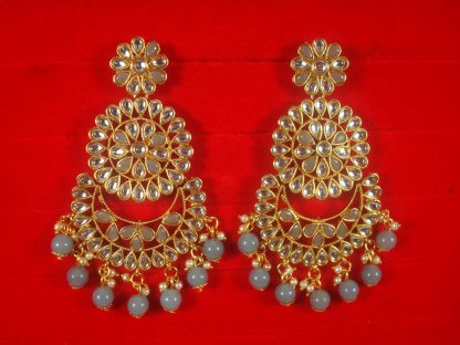 Imitation Jewelry Trending Wedding Wear Designer Golden Grey  Earring Set For Bridal EM65