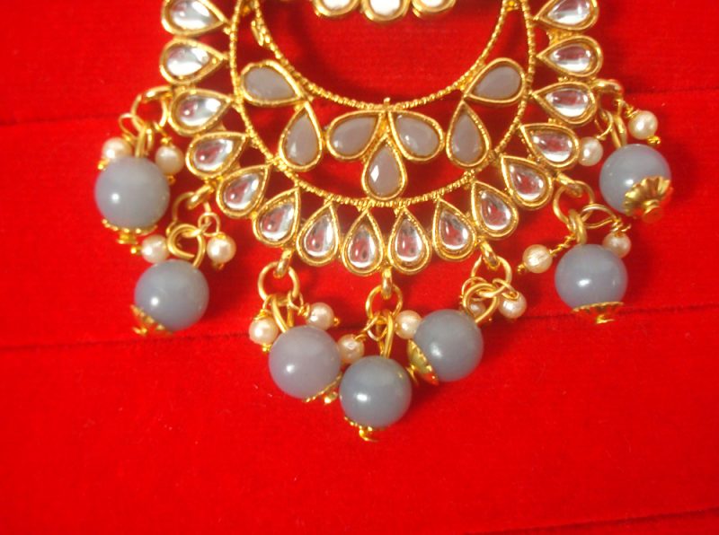 Imitation Jewelry Trending Wedding Wear Designer Golden Grey  For Bridal EM65