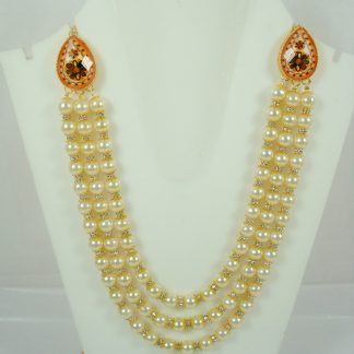 Imitation Jewelry Wedding Wear Designer Multi Layer Light Weight Creamy Zircon Necklace Especially For Engagement Wear DN20