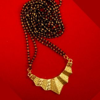 Traditional Classy Long Lasting Mangalsutra With Golden Black Chain Valentine Gift For Wife GM14