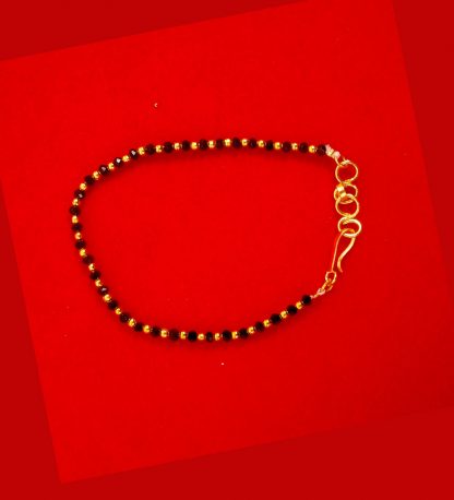 Fashion Jewelry Attractive Daily Wear Golden Black Beaded Light Weighted Classic Hand Mangalsutra Bracelet Women and Girls CB36