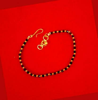 Fashion Jewelry Attractive Daily Wear Golden Black Beaded Light Weighted Classic Hand Mangalsutra Bracelet Women and Girls CB36