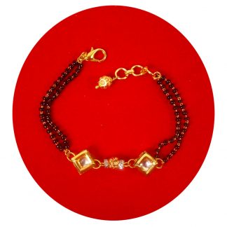 Fashion Jewelry Attractive Daily Wear Square kundan Zircon Mangalsutra With Hanging Golden Ball Bracelet For Girls CB33