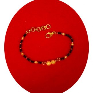 Fashion Jewelry Attractive Gold Tone Black Beads old Plated Classic Hand Mangalsutra Bracelet Women and Girls CB35