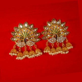 Fashion Jewelry Bollywood Kajol Style Golden Peacock Design Jhumka TE41