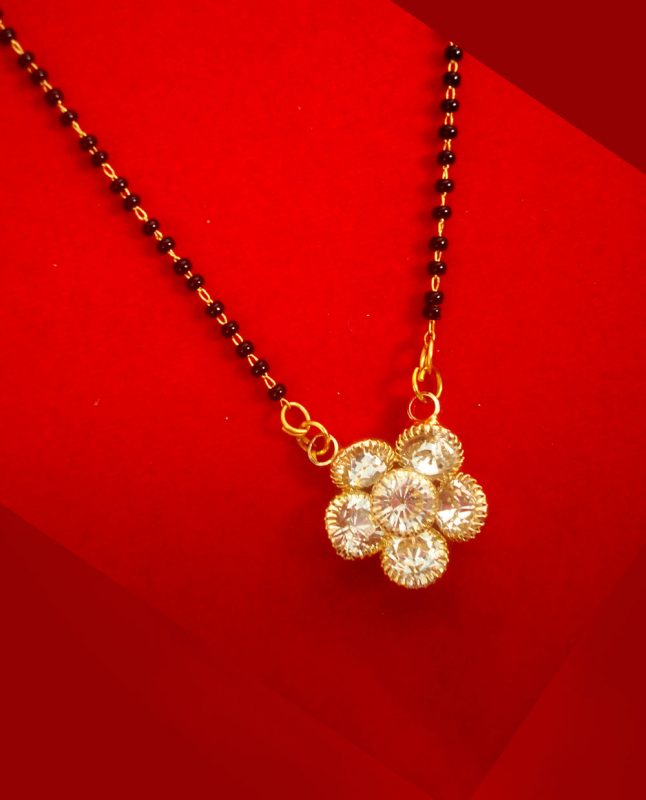 Fashion Jewelry Daily Wear Cute Flower Shape Zircon Mangalsutra Gift for Women GM26