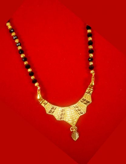 Fashion Jewelry Designer Heart Shape Golden Plated Cute Mangalsutra Valentine Gift For Wife DM84A