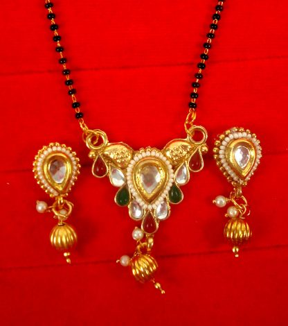 Fashion Jewelry Designer Multicolored Attractive Kundan Mangalsutra for Women Gift for Wife DM75A
