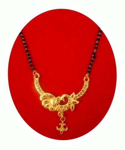 Fashion Jewelry Designer Peacock Golden Plated Mangalsutra Valentine Gift For Wife GM29