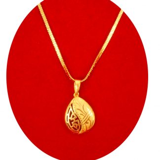 Fashion Jewelry Designer Royal Look Unique Shape Golden Plated Sleek Pendant Chain Gift For Her DC59