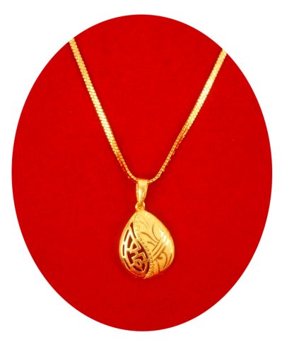 Fashion Jewelry Designer Royal Look Unique Shape Golden Plated Sleek Pendant Chain Gift For Her DC59