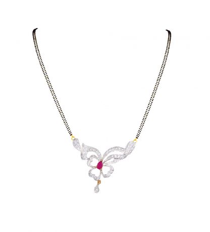 Daphne Bollywood Zircon Ruby Shade Flora Mangalsutra for Women.JPEG