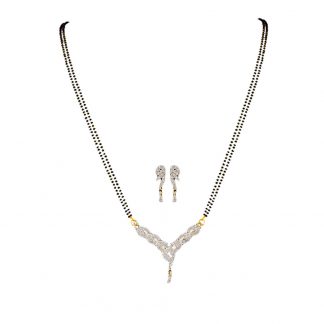 Daphne Stunning Zircon Golden Mangalsutra With Earring For Girls MS32