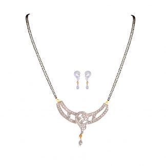 Daphne Stylish Zircon Daily Wear Mangalsutra Earring Diwali Gift For Wife MS39.jpeg